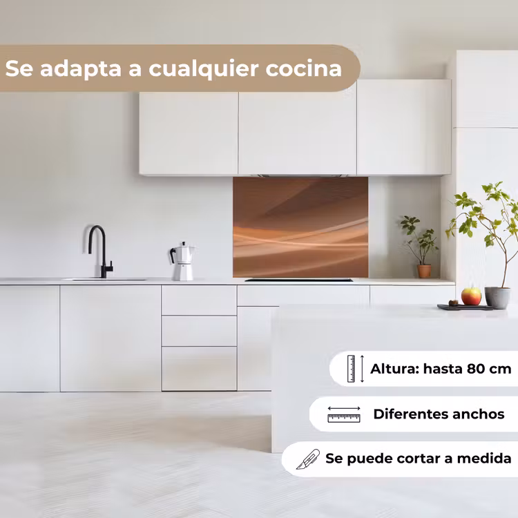 Revestimiento cocina - Olas - Abstracto - Marrón — 6