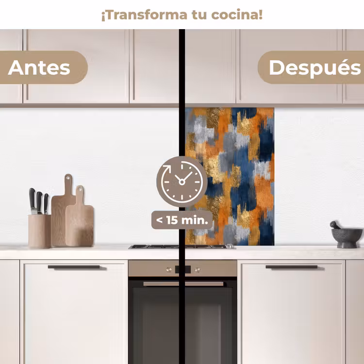 Revestimiento cocina - Rayas de pincel - Áspero - Textura - Azul cobrizo — 2