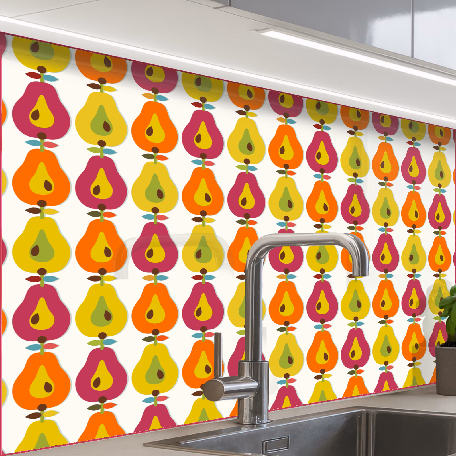 Revestimiento cocina - Retro - Diseño - Pera - Fruta — 1