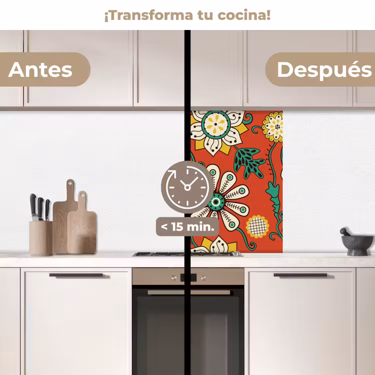 Revestimiento cocina - Diseño - Flores - Hippie - Retro — 2