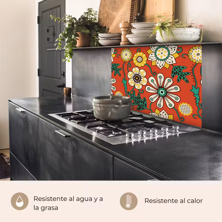 Revestimiento cocina - Diseño - Flores - Hippie - Retro — 4