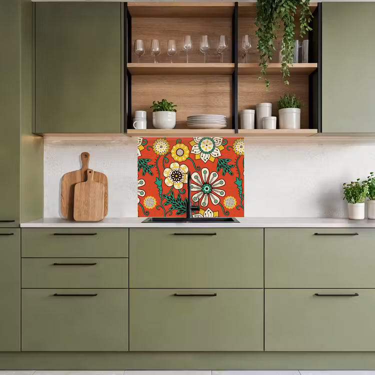 Revestimiento cocina - Diseño - Flores - Hippie - Retro — 7