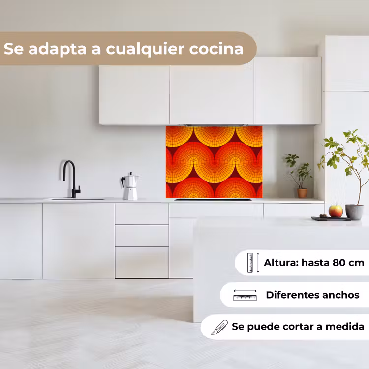 Revestimiento cocina - Diseño - Retro - Rojo - Abstracto — 6