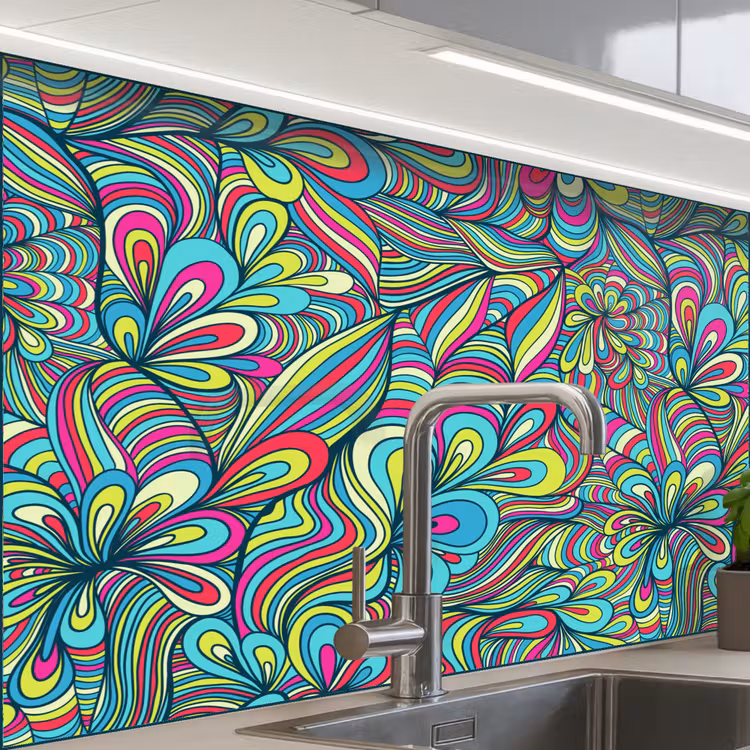 Revestimiento cocina - Fantasía - Diseño - Colores - Retro — 1