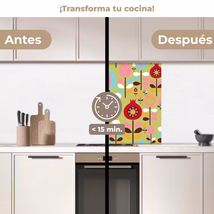 Revestimiento cocina - Patrones - Flores - Colores — 2