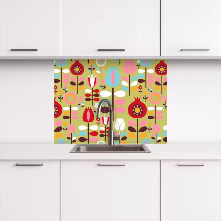 Revestimiento cocina - Patrones - Flores - Colores — 3