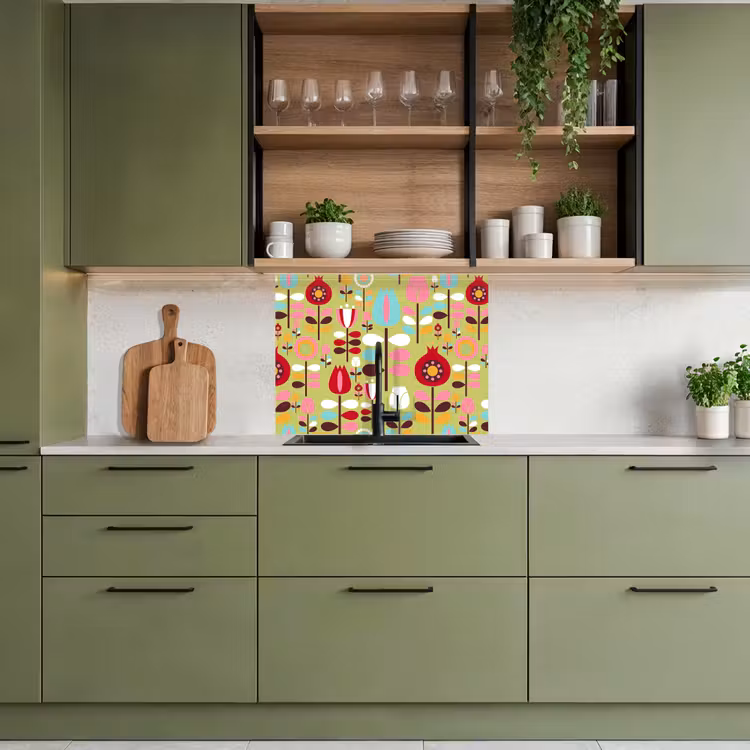 Revestimiento cocina - Patrones - Flores - Colores — 7