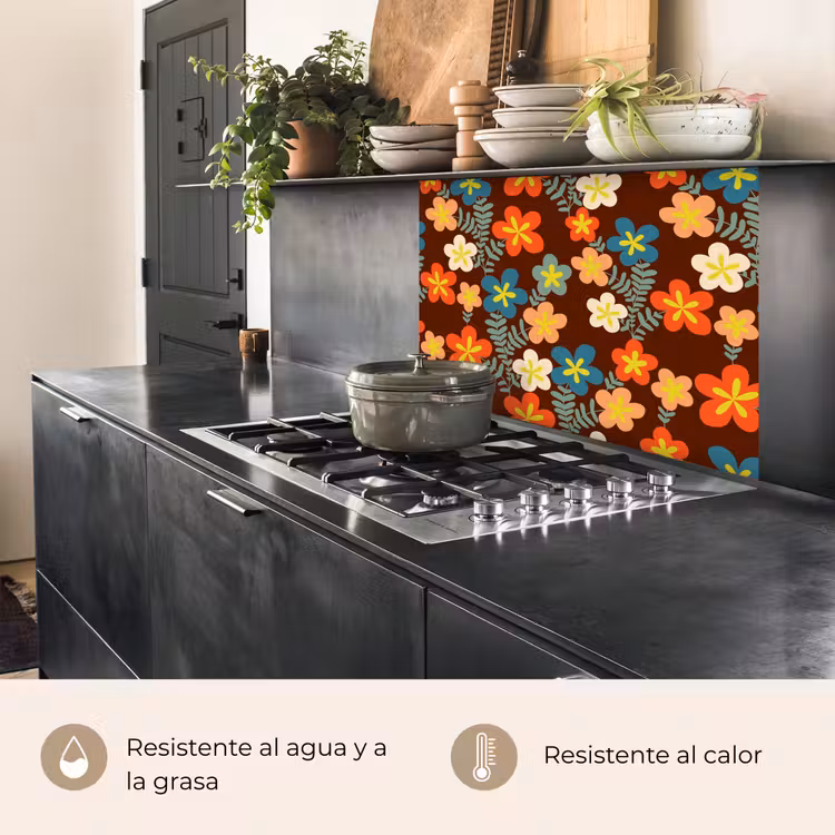 Revestimiento cocina - Retro - Patrones - Flores - Años 70 — 4