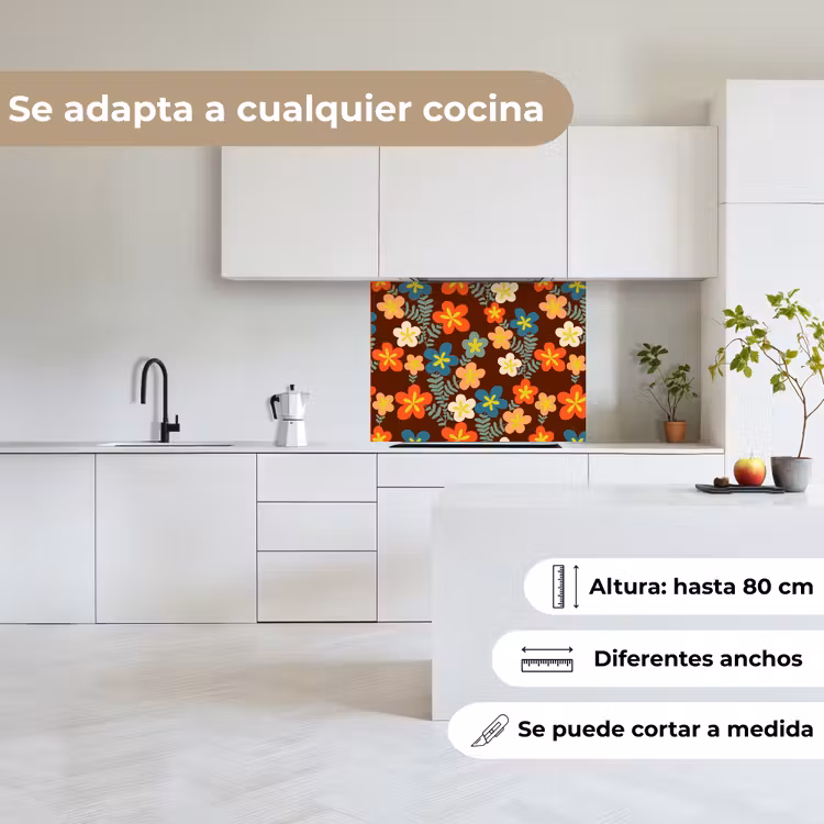 Revestimiento cocina - Retro - Patrones - Flores - Años 70 — 6