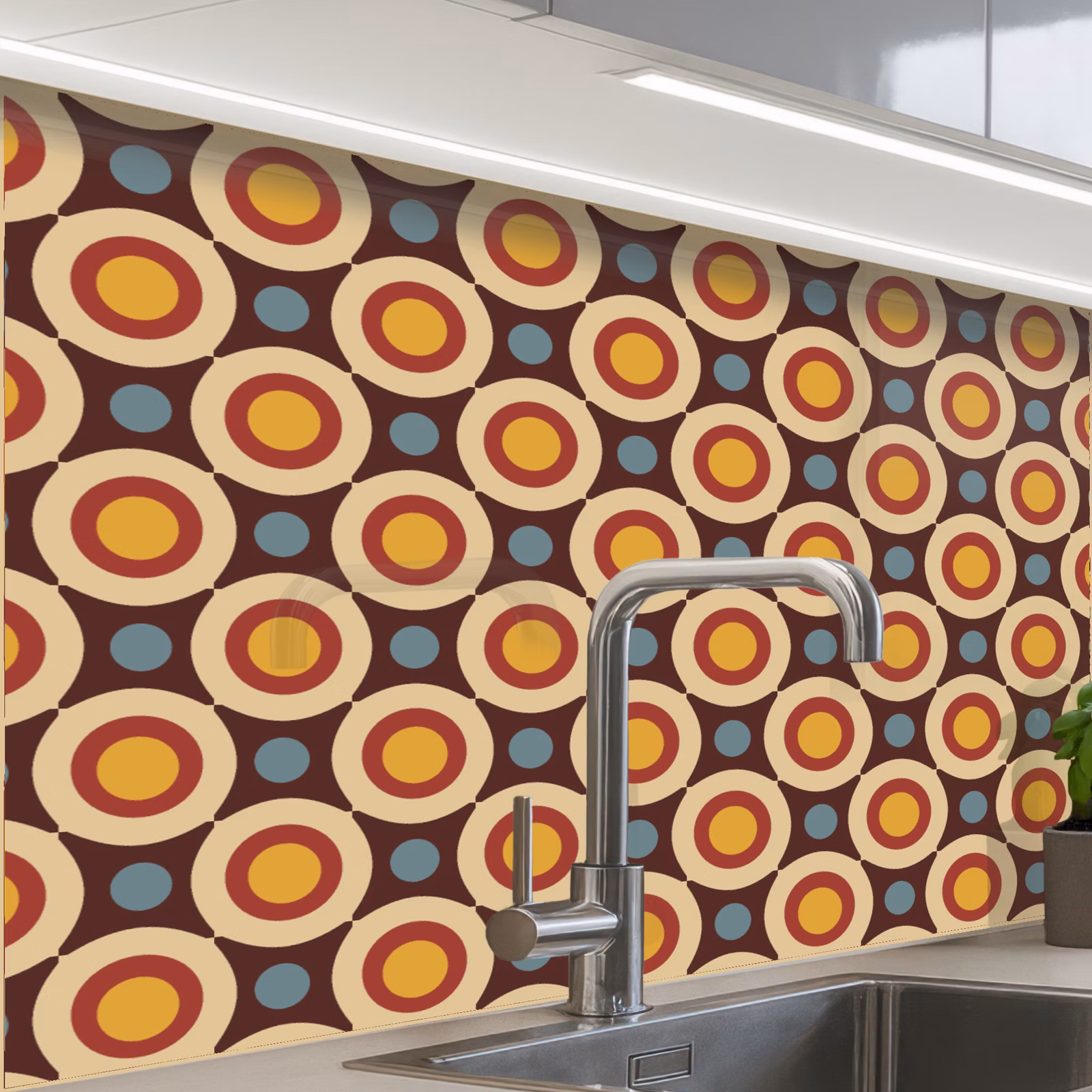 Revestimiento cocina - Retro - Vintage - Diseño - Círculo — 1