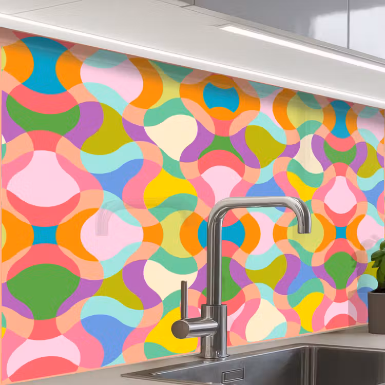 Revestimiento cocina - Diseño - Abstracto - Colores - Retro — 1