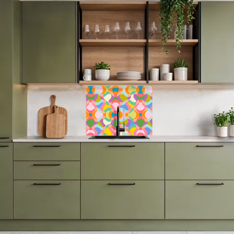 Revestimiento cocina - Diseño - Abstracto - Colores - Retro — 7