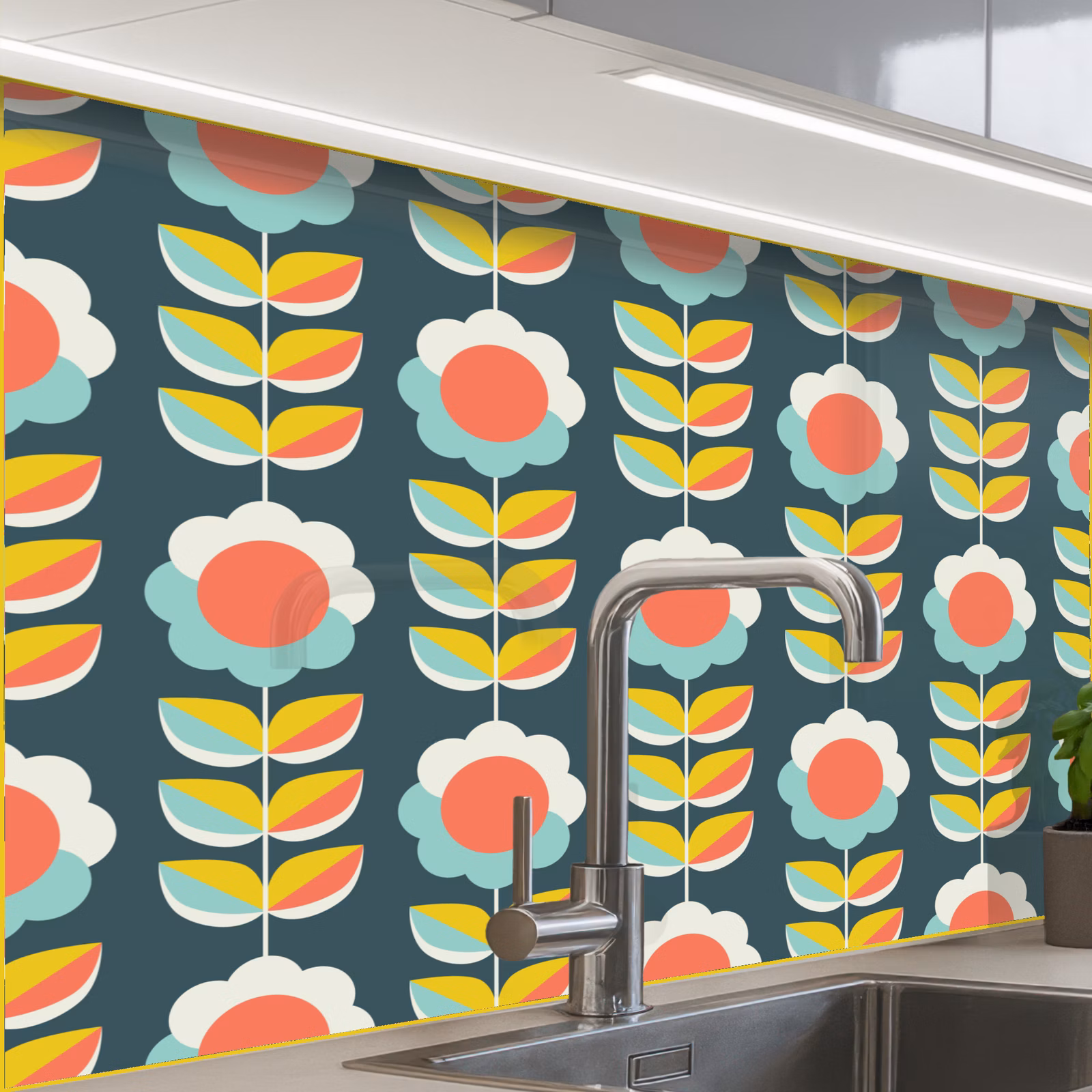 Revestimiento cocina - Retro - Flores - Escandinavo — 1