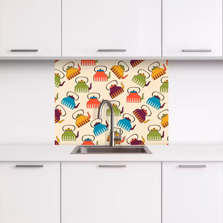Revestimiento cocina - Diseño - Retro - Tetera - Colores — 3