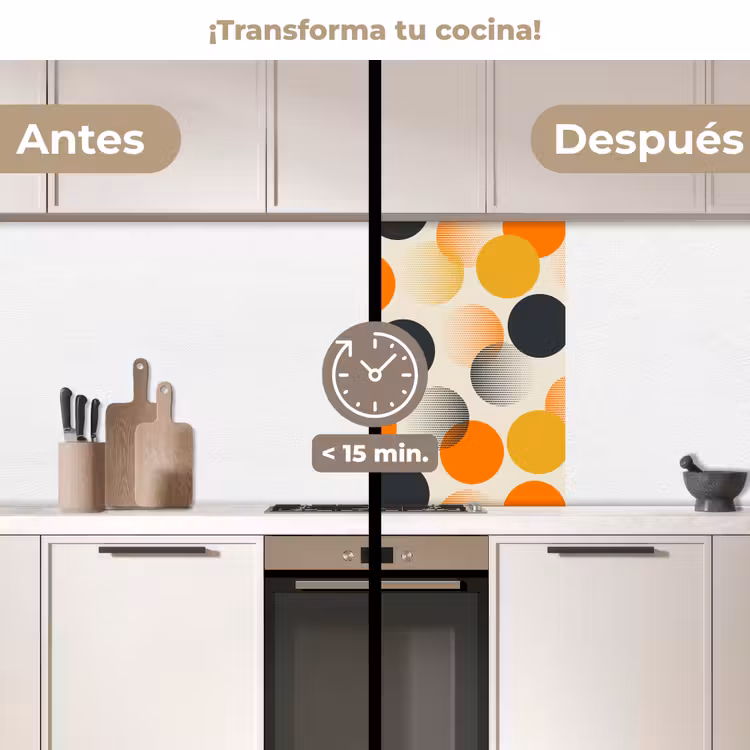 Revestimiento cocina - Lunares - Diseño - Retro - Naranja — 2