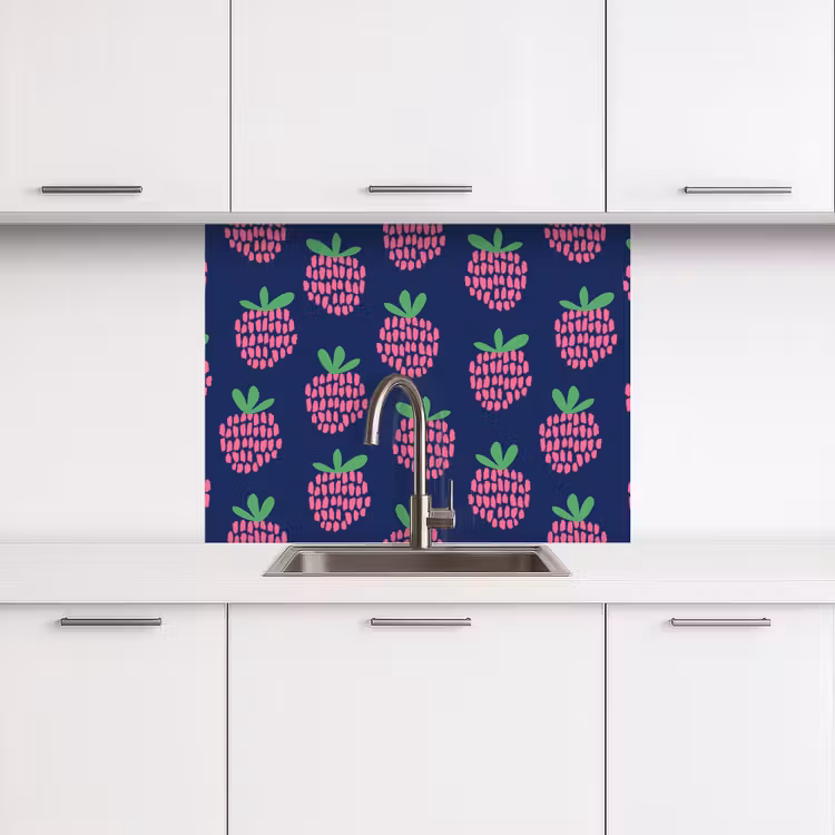 Revestimiento cocina - Patrón - Frambuesa - Retro — 3