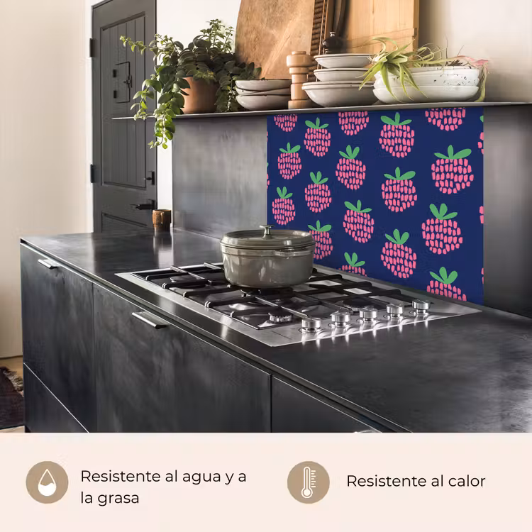 Revestimiento cocina - Patrón - Frambuesa - Retro — 4