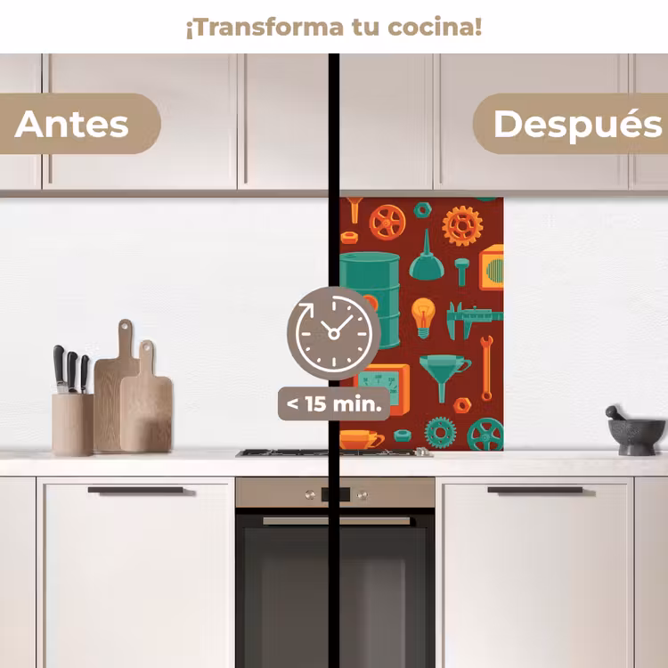Revestimiento cocina - Patrón - Retro - Herramientas — 2