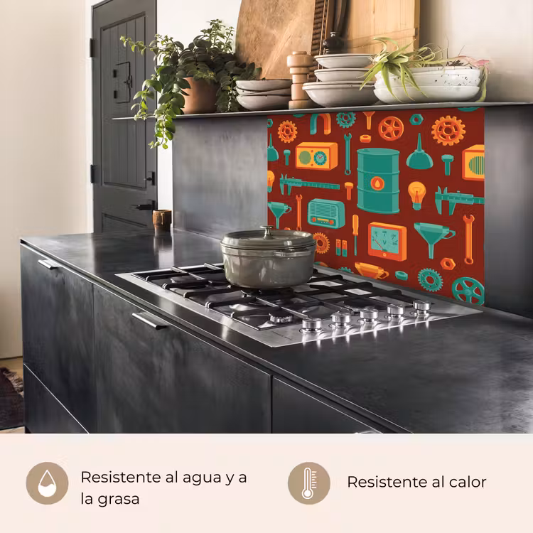Revestimiento cocina - Patrón - Retro - Herramientas — 4