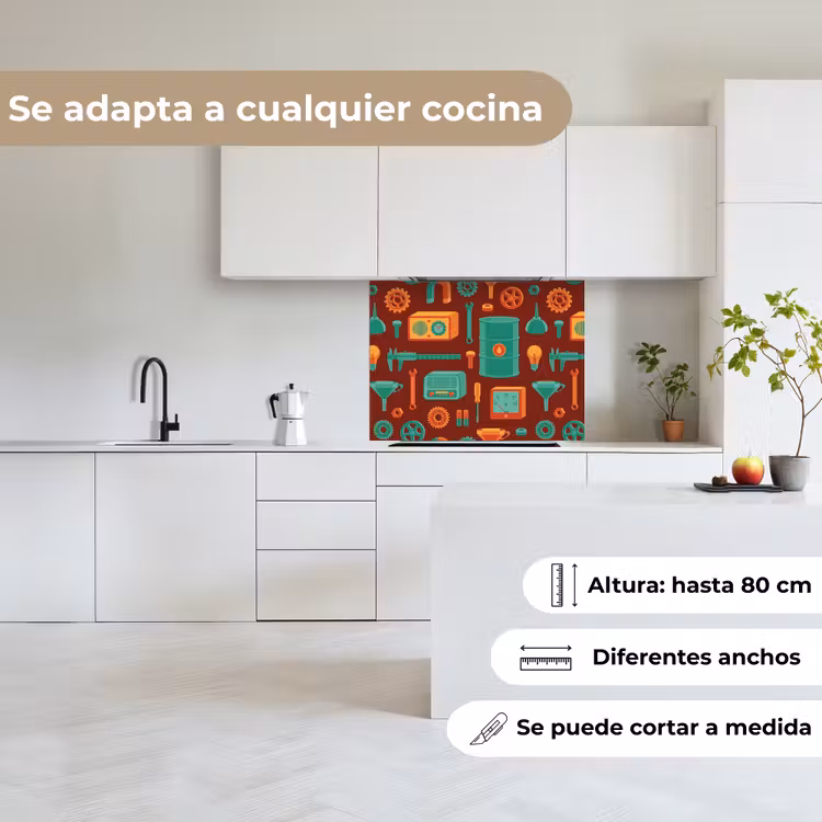 Revestimiento cocina - Patrón - Retro - Herramientas — 6