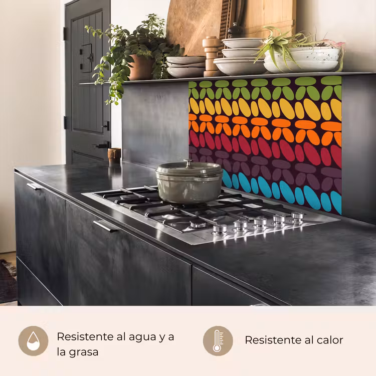 Revestimiento cocina - Patrones de ganchillo - Retro - Arco iris — 4