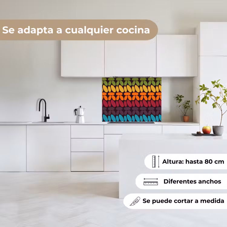 Revestimiento cocina - Patrones de ganchillo - Retro - Arco iris — 6