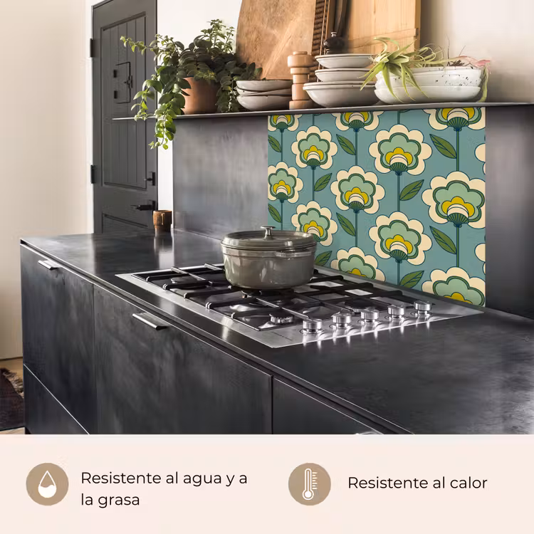 Revestimiento cocina - Retro - Diseño - Años 70 - Flor — 4