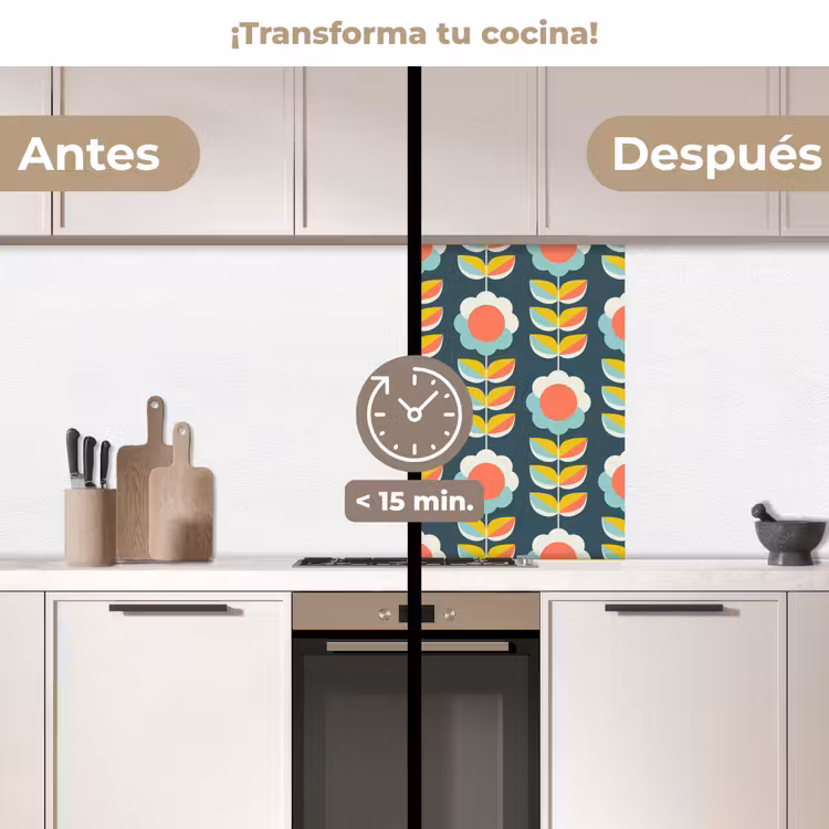 Revestimiento cocina - Retro - Flores - Escandinavo — 2