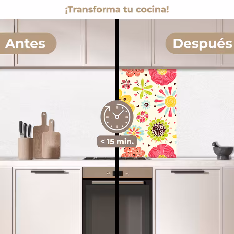 Revestimiento cocina - Corazón - Flores - Patrones — 2