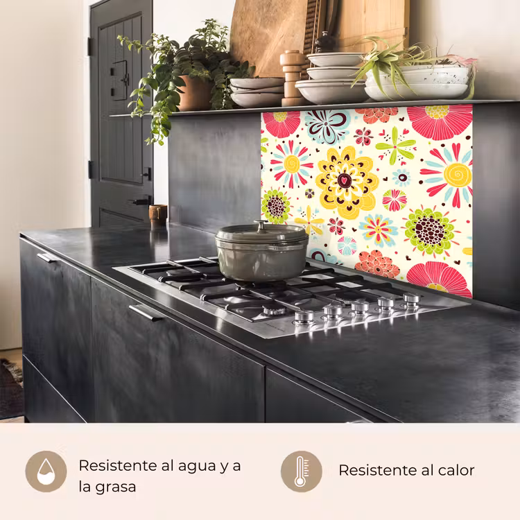 Revestimiento cocina - Corazón - Flores - Patrones — 4
