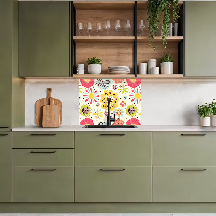 Revestimiento cocina - Corazón - Flores - Patrones — 7