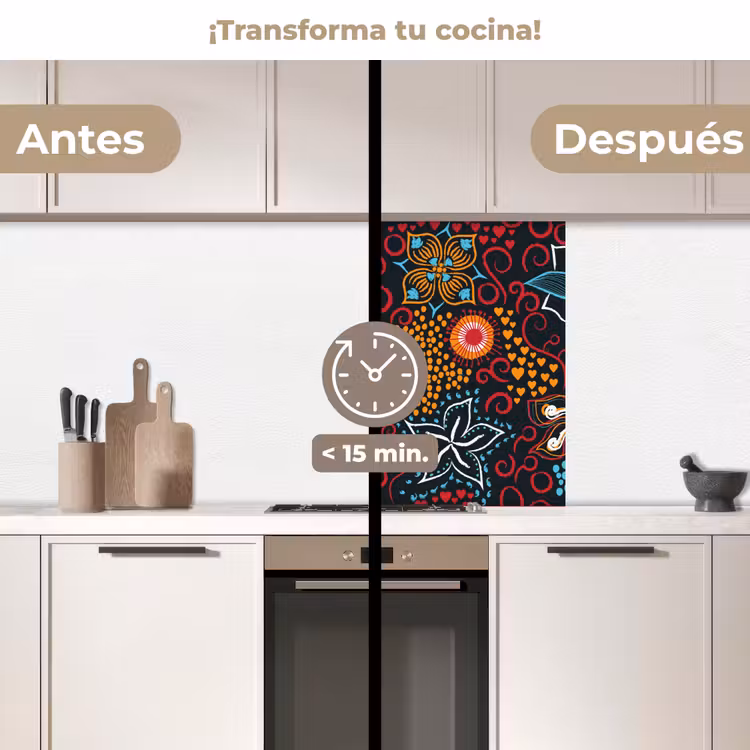 Revestimiento cocina - Flores - Rojo - Patrones — 2