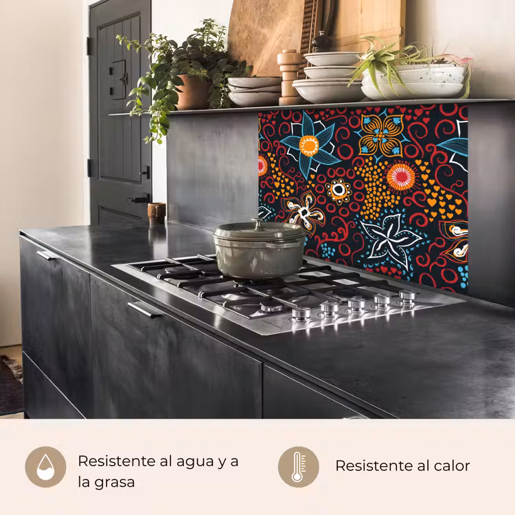 Revestimiento cocina - Flores - Rojo - Patrones — 4