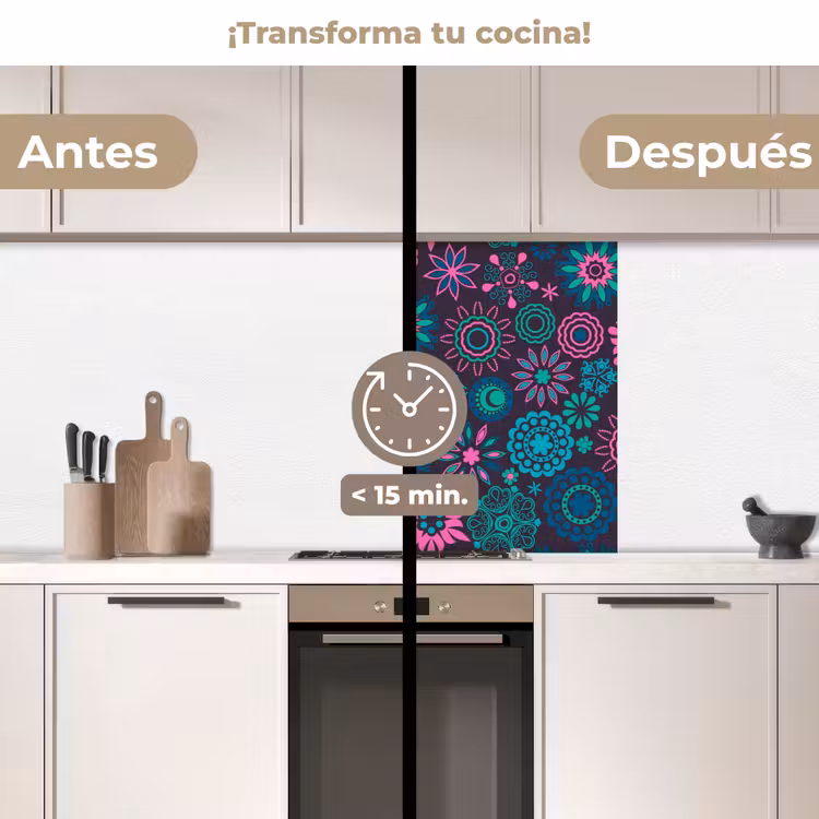 Revestimiento cocina - Neón - Flores - Patrones — 2