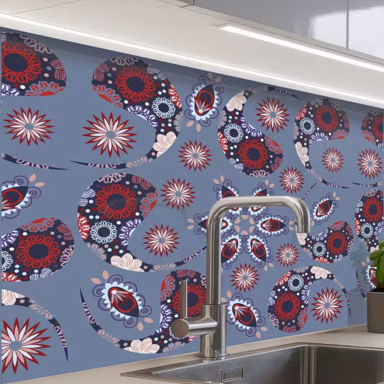 Revestimiento cocina - Paisley - Flores - Patrones — 1