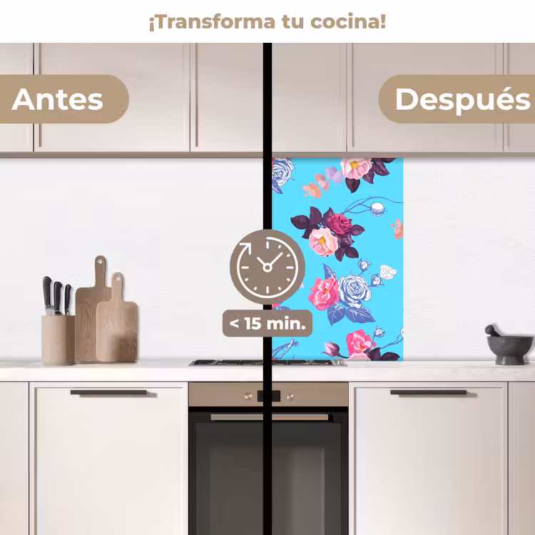 Revestimiento cocina - Pájaros - Flores - Patrones — 2