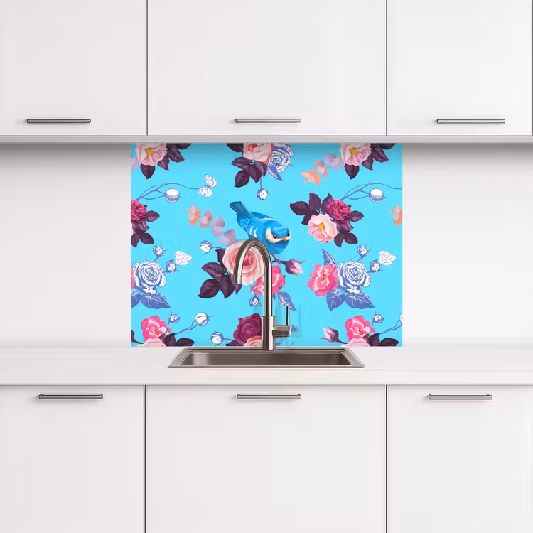 Revestimiento cocina - Pájaros - Flores - Patrones — 3