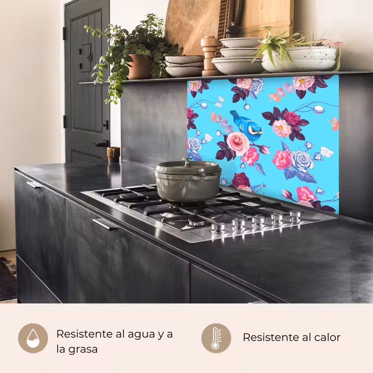 Revestimiento cocina - Pájaros - Flores - Patrones — 4