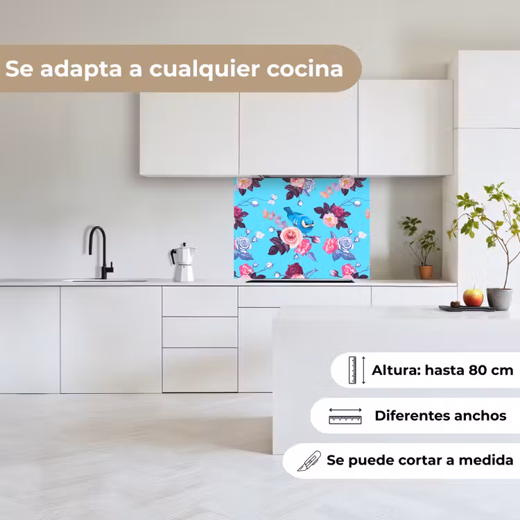 Revestimiento cocina - Pájaros - Flores - Patrones — 6