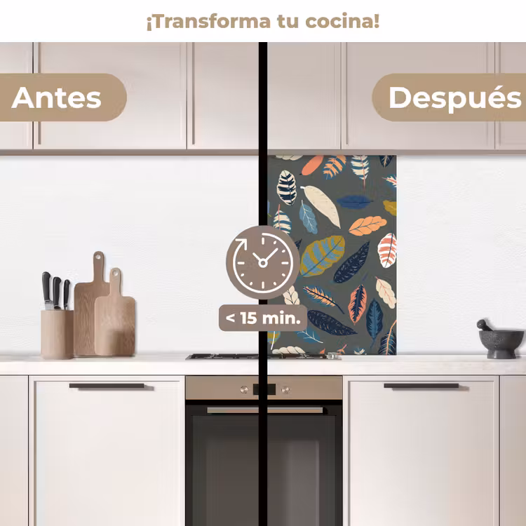 Revestimiento cocina - Patrón - Hojas - Pastel — 2
