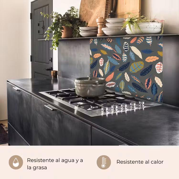Revestimiento cocina - Patrón - Hojas - Pastel — 4