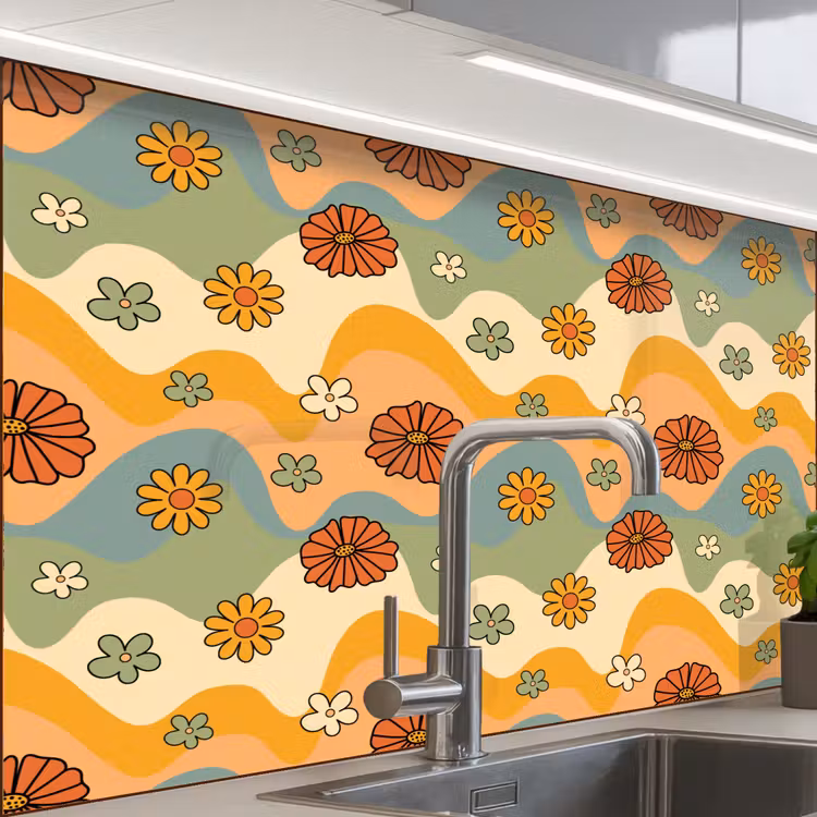 Revestimiento cocina - Patrones - Flores - Vintage — 1