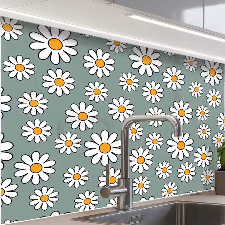 Revestimiento cocina - Patrones - Vintage - Flores - Margarita — 1