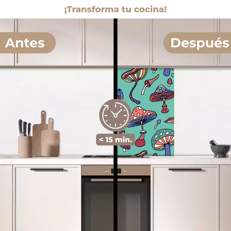 Revestimiento cocina - Patrones - Vintage - Setas - Naturaleza — 2