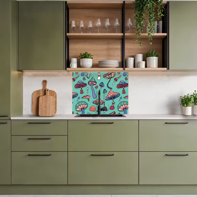 Revestimiento cocina - Patrones - Vintage - Setas - Naturaleza — 7
