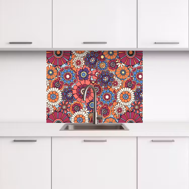 Revestimiento cocina - Vintage - Patrones - Flores - Plantas — 3