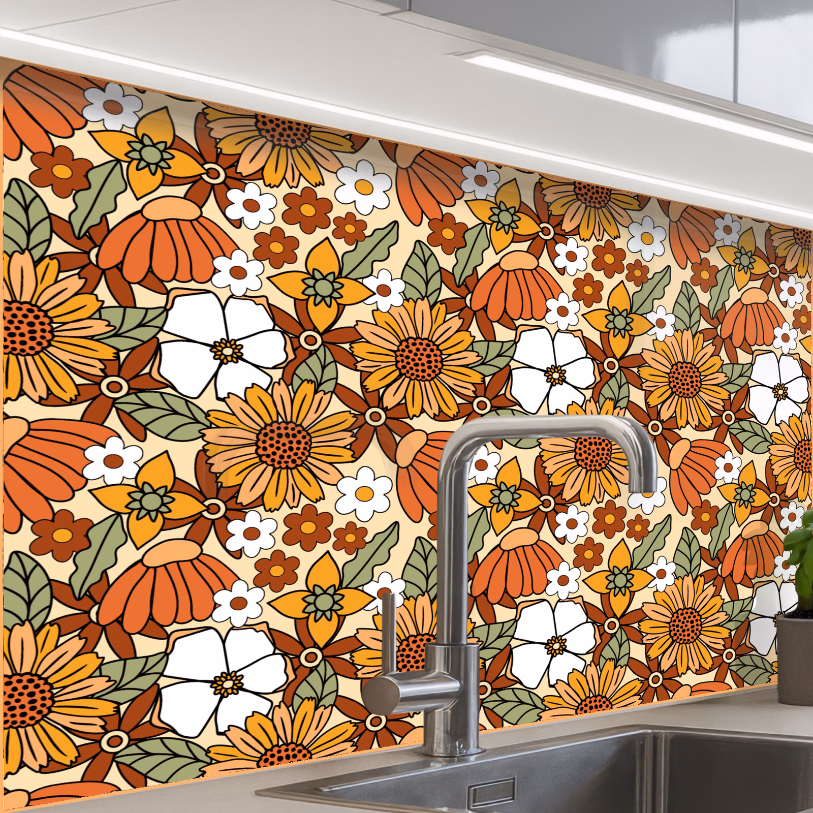 Revestimiento cocina - Flores - Vintage - Patrones — 1