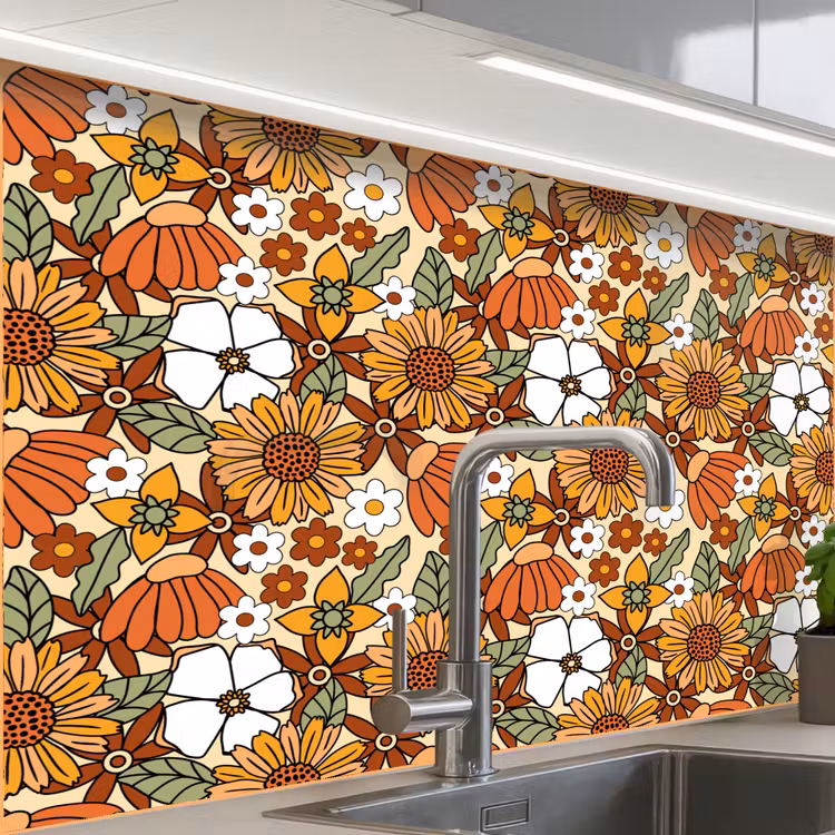 Revestimiento cocina - Flores - Vintage - Patrones — 1