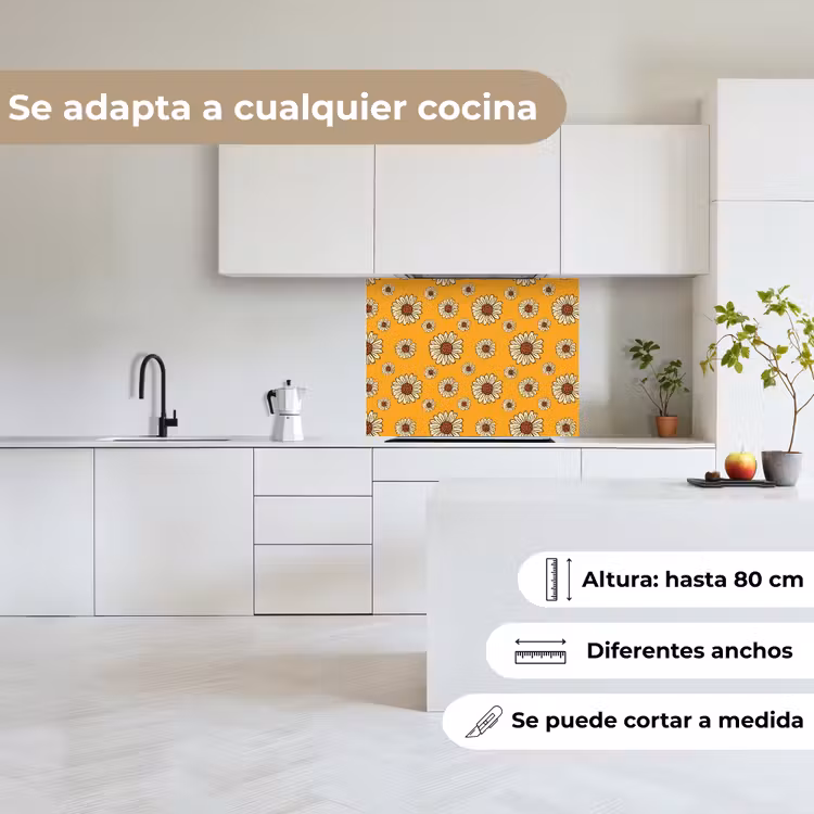 Revestimiento cocina - Patrones - Vintage - Flores - Amarillo — 6
