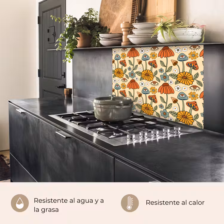Revestimiento cocina - Patrones - Vintage - Flores - Ojos — 4
